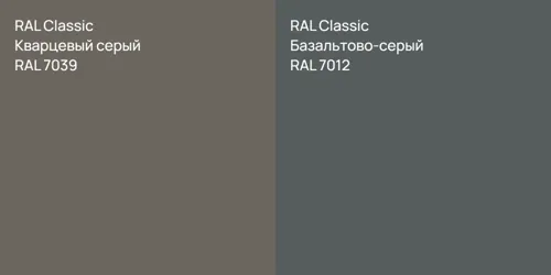 RAL 7039 Кварцевый серый vs RAL 7012 Базальтово-серый