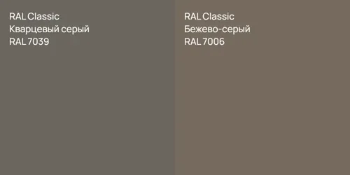 RAL 7039 Кварцевый серый vs RAL 7006 Бежево-серый