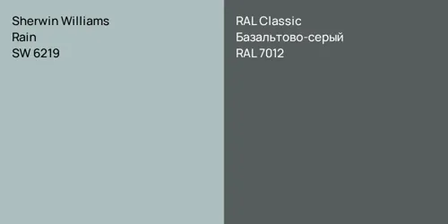 SW 6219 Rain vs RAL 7012 Базальтово-серый