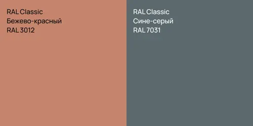 RAL 3012 Бежево-красный vs RAL 7031 Сине-серый