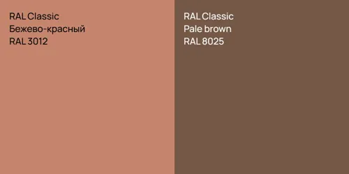 RAL 3012 Бежево-красный vs RAL 8025  Pale brown