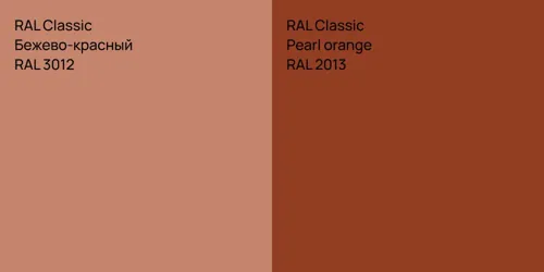 RAL 3012 Бежево-красный vs RAL 2013  Pearl orange