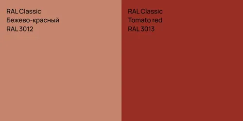 RAL 3012 Бежево-красный vs RAL 3013  Tomato red