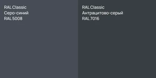 RAL 5008 Серо-синий vs RAL 7016 Антрацитово-серый