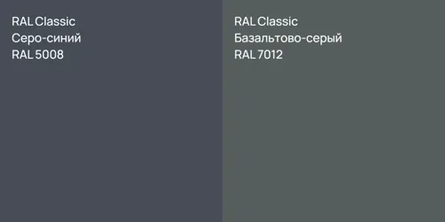 RAL 5008 Серо-синий vs RAL 7012 Базальтово-серый