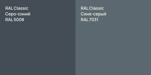 RAL 5008 Серо-синий vs RAL 7031 Сине-серый