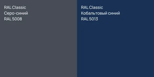 RAL 5008 Серо-синий vs RAL 5013 Кобальтовый синий