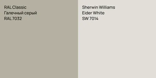 RAL 7032 Галечный серый vs SW 7014 Eider White