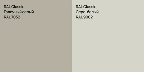 RAL 7032 Галечный серый vs RAL 9002 Серо-белый