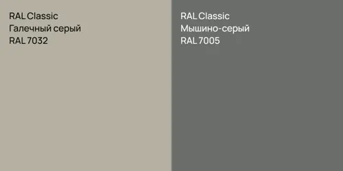 RAL 7032 Галечный серый vs RAL 7005 Мышино-серый