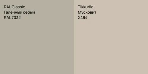RAL 7032 Галечный серый vs X484 Мусковит