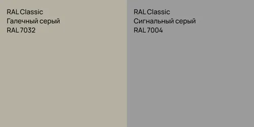 RAL 7032 Галечный серый vs RAL 7004 Сигнальный серый