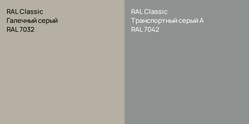 RAL 7032 Галечный серый vs RAL 7042 Транспортный серый А