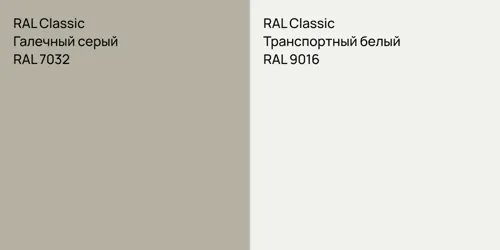 RAL 7032 Галечный серый vs RAL 9016 Транспортный белый