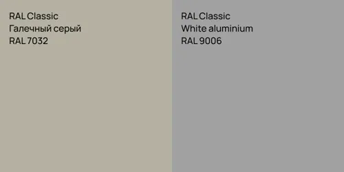 RAL 7032 Галечный серый vs RAL 9006  White aluminium