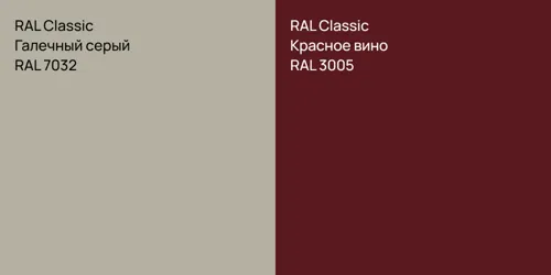 RAL 7032 Галечный серый vs RAL 3005 Красное вино