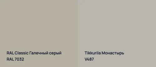 RAL 7032 Галечный серый vs V487 Монастырь