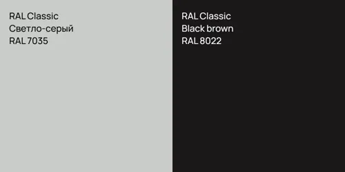 RAL 7035 Светло-серый vs RAL 8022 Black brown