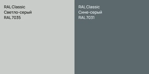 RAL 7035 Светло-серый vs RAL 7031 Сине-серый