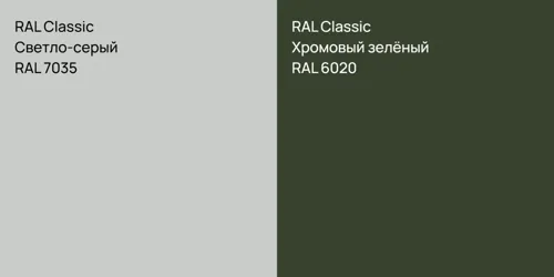 RAL 7035 Светло-серый vs RAL 6020 Хромовый зелёный