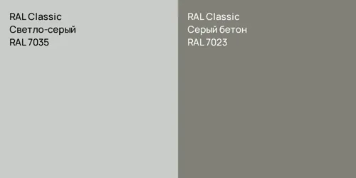 RAL 7035 Светло-серый vs RAL 7023 Серый бетон