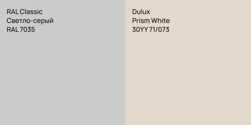 RAL 7035 Светло-серый vs 30YY 71/073 Prism White