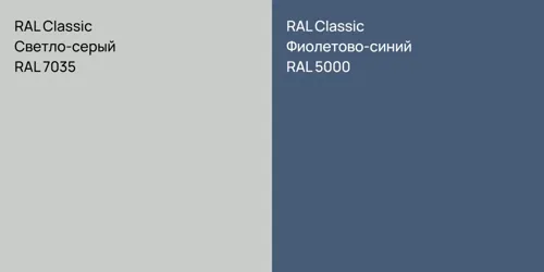 RAL 7035 Светло-серый vs RAL 5000 Фиолетово-синий
