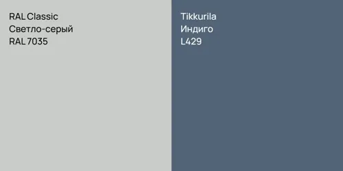 RAL 7035 Светло-серый vs L429 Индиго