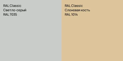 RAL 7035 Светло-серый vs RAL 1014 Слоновая кость