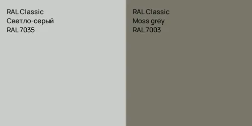 RAL 7035 Светло-серый vs RAL 7003  Moss grey