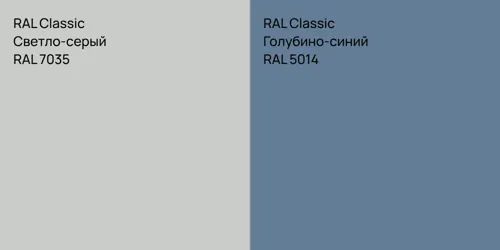 RAL 7035 Светло-серый vs RAL 5014 Голубино-синий