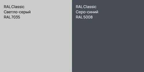 RAL 7035 Светло-серый vs RAL 5008 Серо-синий