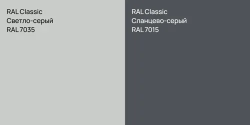 RAL 7035 Светло-серый vs RAL 7015 Сланцево-серый