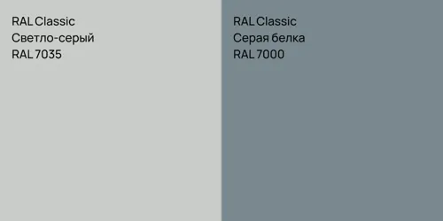 RAL 7035 Светло-серый vs RAL 7000 Серая белка
