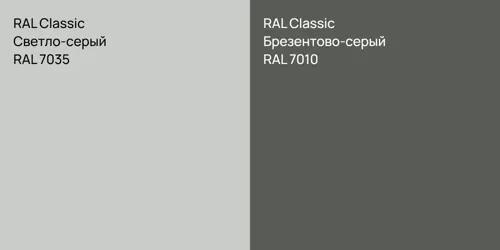RAL 7035 Светло-серый vs RAL 7010 Брезентово-серый