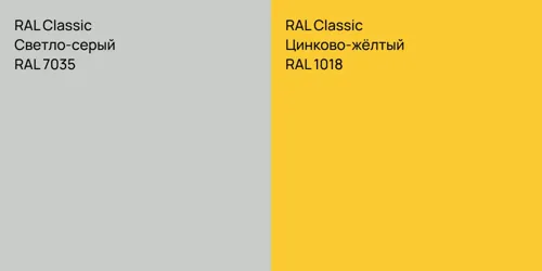 RAL 7035 Светло-серый vs RAL 1018 Цинково-жёлтый