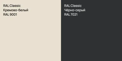 RAL 9001 Кремово-белый vs RAL 7021 Чёрно-серый