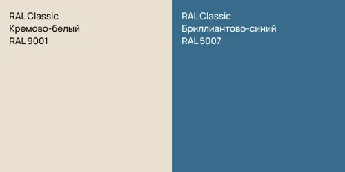 RAL 9001 Кремово-белый vs RAL 5007 Бриллиантово-синий