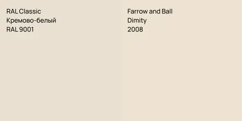 RAL 9001 Кремово-белый vs 2008 Dimity