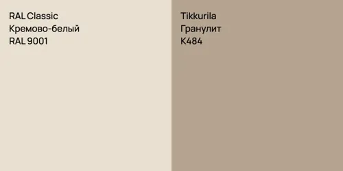 RAL 9001 Кремово-белый vs K484 Гранулит