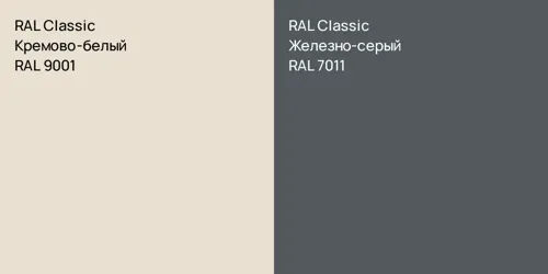 RAL 9001 Кремово-белый vs RAL 7011 Железно-серый