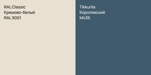 RAL 9001 Кремово-белый vs M436 Королевский