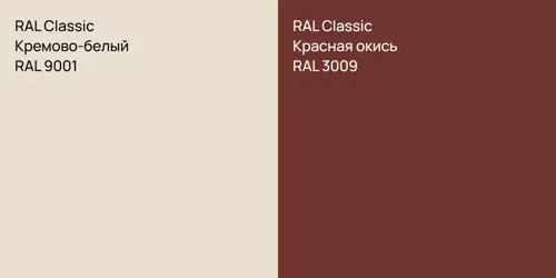 RAL 9001 Кремово-белый vs RAL 3009 Красная окись