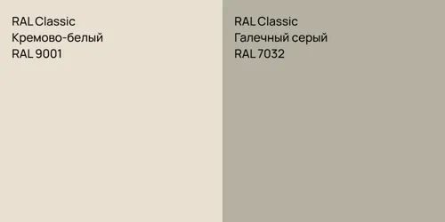 RAL 9001 Кремово-белый vs RAL 7032 Галечный серый