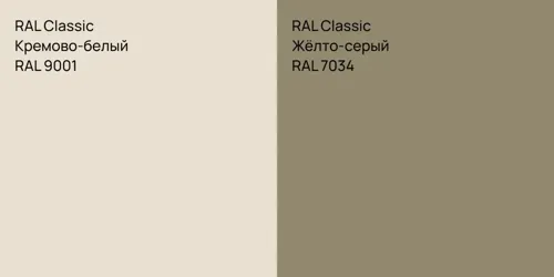 RAL 9001 Кремово-белый vs RAL 7034 Жёлто-серый