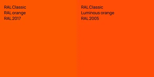 RAL 2017  RAL orange vs RAL 2005  Luminous orange
