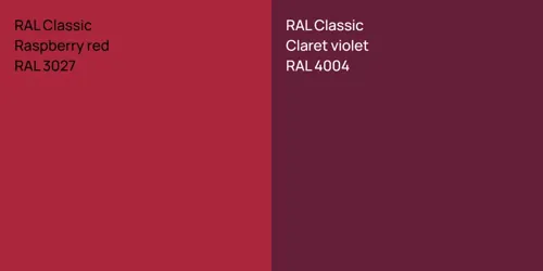 RAL 3027  Raspberry red vs RAL 4004  Claret violet