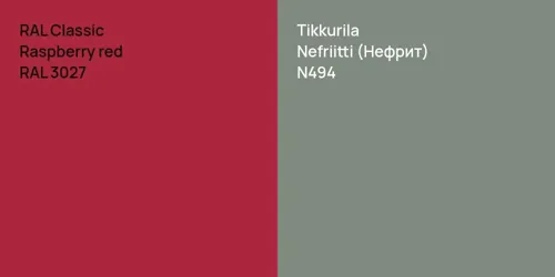 RAL 3027  Raspberry red vs N494 Nefriitti (Нефрит)