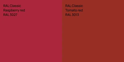 RAL 3027  Raspberry red vs RAL 3013  Tomato red