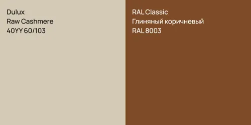 40YY 60/103 Raw Cashmere vs RAL 8003 Глиняный коричневый